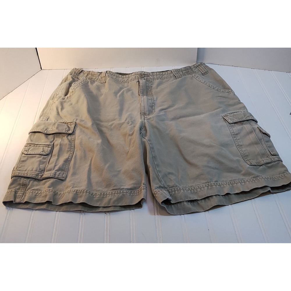 George & Martha Mens Khaki Cotton Cargo Shorts Size 36 Utility Hiking Gorpcore